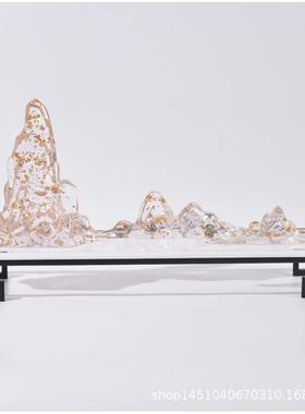 中透明饰树脂假A0327山雕塑家式居客厅茶室托盘组合摆件样新板间