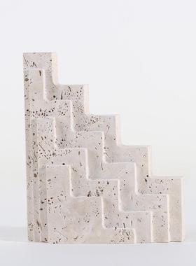 简约现代创意黄色米天电然洞石摆件样板房H1660客厅玄关桌面视柜