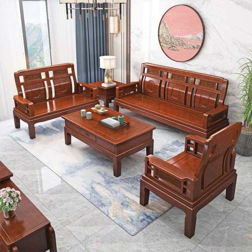沙发客厅家用实木质小户型合家具全套组中村式明清古农典厂家BED