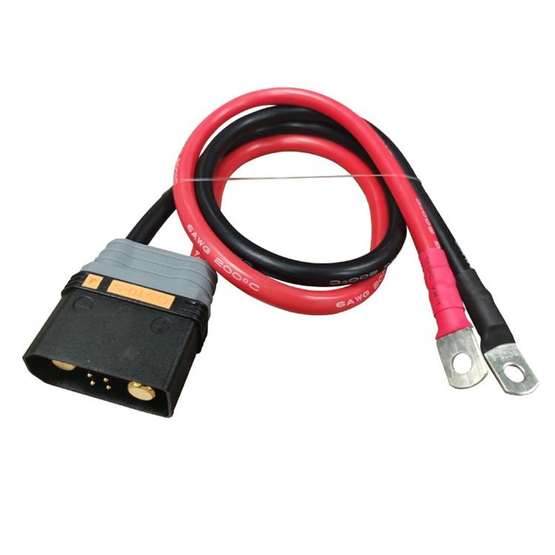 QS10分流线锂电池电源线6AWG16平方软硅胶线大电Y流防打火插头