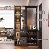 玻新款 入户玄关柜鞋 一体中古风用小家户型双面璃柜屏689风隔断柜
