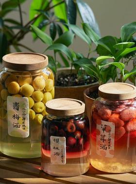 青梅酒NMT酒罐青梅泡酒玻璃瓶密封罐杨酒容器罐子瓶酿梅子果空带