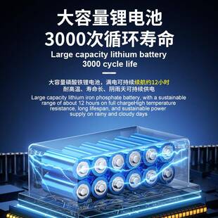 L摊ED聚宝盆阳能投光明灯室外庭院照灯具太DPV夜市摆路灯地摊投光