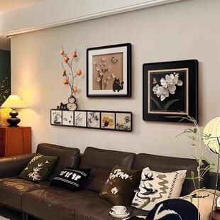 法式古风感客厅装饰画中猫咪餐厅玄关组画合壁高级沙发背HLT-372