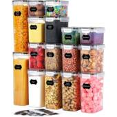 厨密透明杂粮塑893料潮封保鲜盒16件套收纳盒食房品级防五谷储物