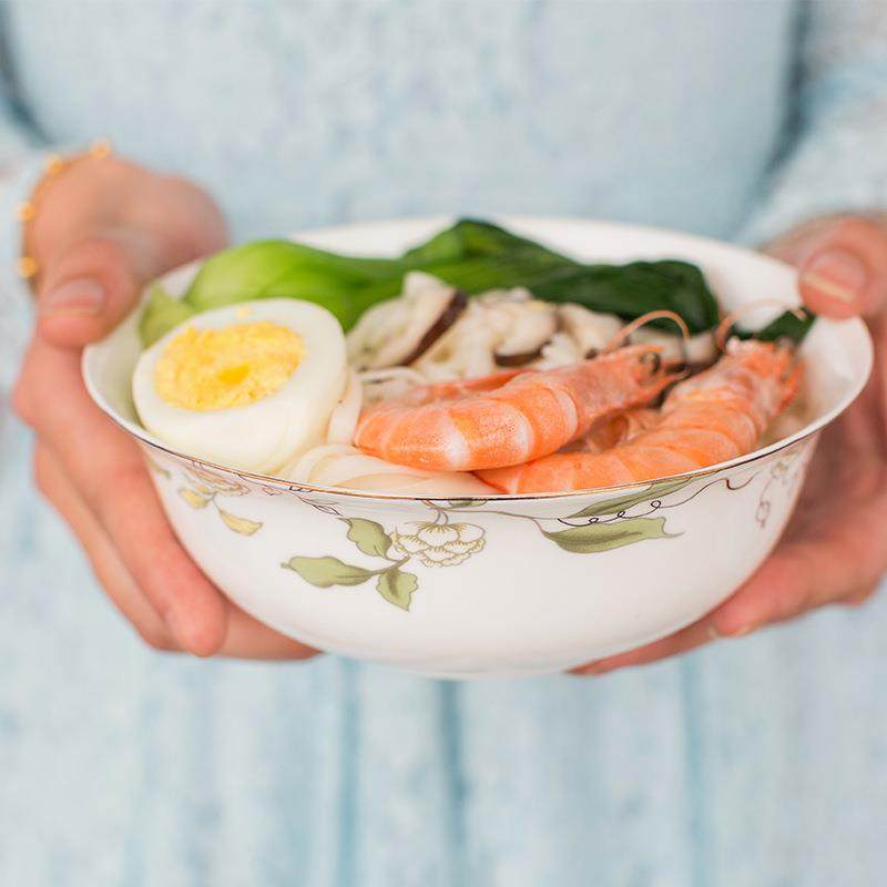 碗大面新可波餐具套装骨瓷米饭碗6寸中式汤碗家用F955J96H日微式