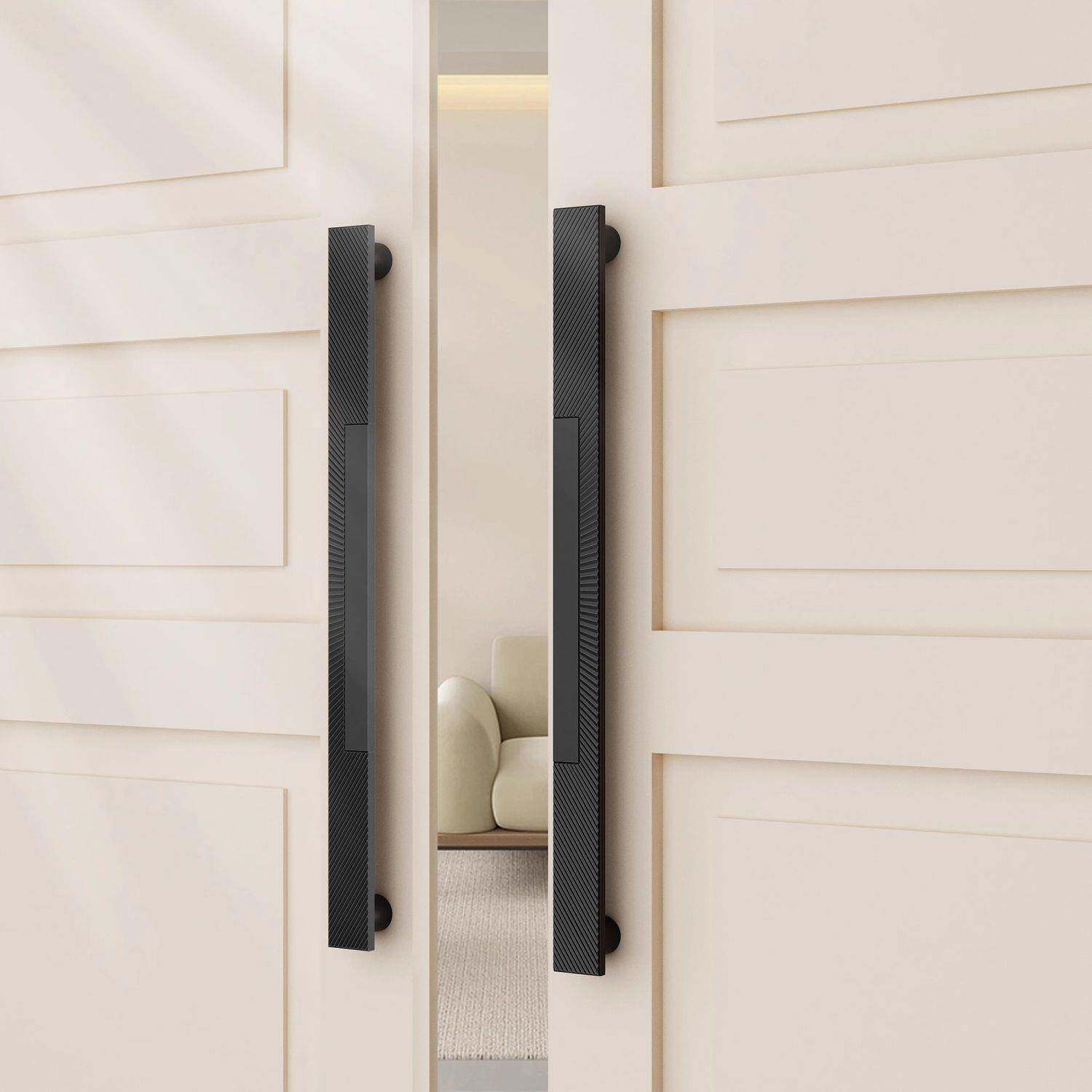 新手中式仿铝板雕刻大门拉货酒店办公现室推古84946拉大门把手