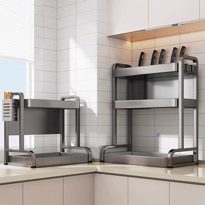厨房物架台料面刀架ZLX多功能调醋架油置盐酱调味品多层收纳盒架