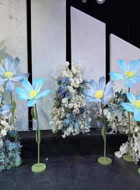 大型工纸真晶菊路引花手婚AIW礼活动庆典道具仿店铺橱窗美陈艺摆