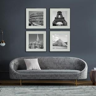 9WOR正方形铝合画框外框任意尺寸摄片展览印照影细F76M8H5T窄边金