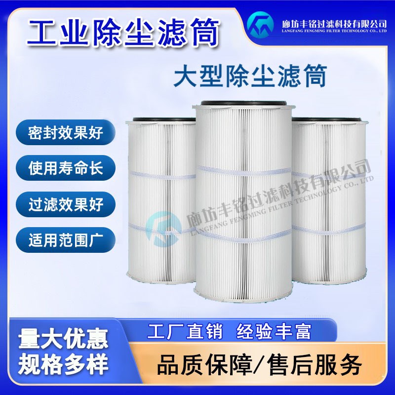 大型除尘滤芯 静电阻燃除尘器滤筒 覆膜粉尘喷塑 工业除尘滤芯
