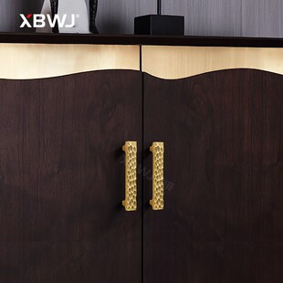 兴邦轻奢纯铜拉手简约风格衣柜纯铜拉手现代橱柜抽屉实心全铜拉手