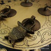 中式 圆形大门明清家具仿古铜配件纯铜拉手门锁扣CYB185 直径24CM