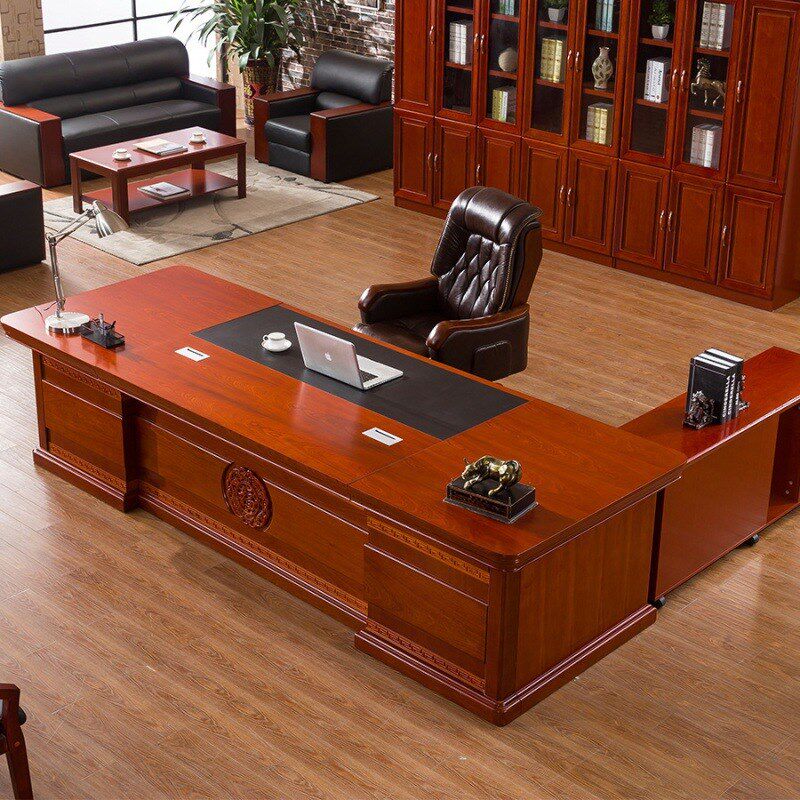 中式办公桌大班台办公家具时尚大气老板大班桌经理主管桌 A3直边