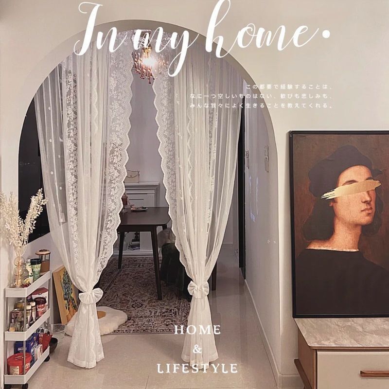 韩式蕾丝窗纱公主风白纱橱窗帘成品田园出租房免打孔门帘魔术贴