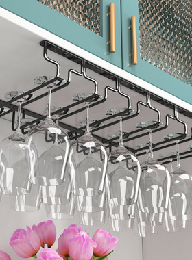 钛黑色SUS304挂杯子架子不锈钢红酒杯架倒挂家用酒杯架高脚杯架