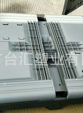 供应1210托盘式塑料卡板箱 可带盖带轮密封箱 大型灰色周装箱