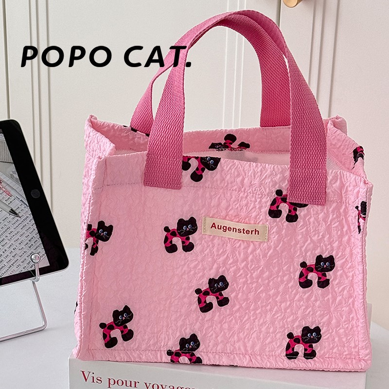 新款可爱饭盒袋上班族带饭手提袋高颜值便当包便携保温袋收纳袋