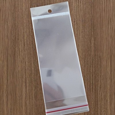 宽度15公分宽OPP卡头袋挂孔式自粘袋带孔透明卡头塑料袋可挂袋子