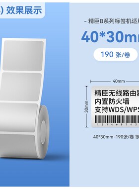 精臣B1/B21/B3S/B31银灰色标签固定资产办公贴纸标签机打印纸防水