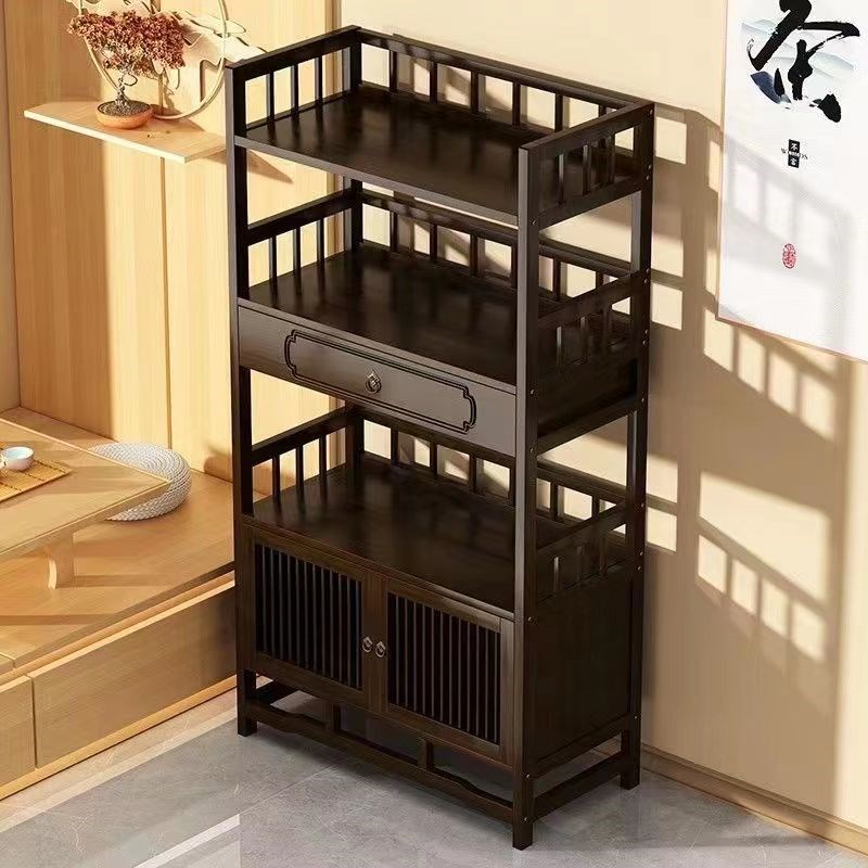 茶水柜实木新中式茶叶架置物架茶柜茶室摆件展示柜茶具茶杯博古架