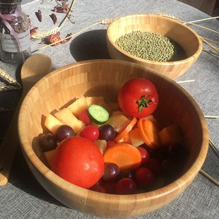 木碗整木大号头疗泡头浇头碗和面木盆搅拌大实木沙拉碗洗菜木头盆