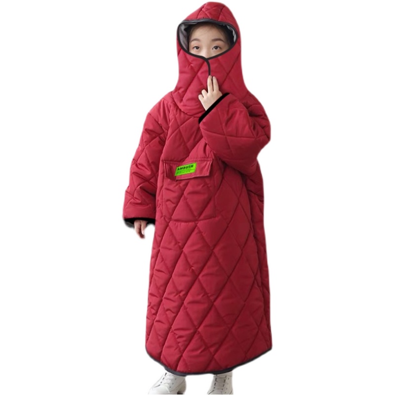 儿童挡风衣后座挡风被保暖亲子骑行踏板电动车加绒保暖加厚护腿冬