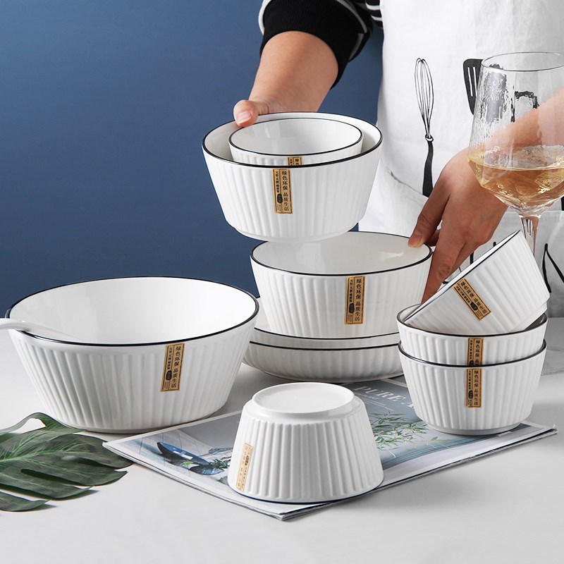 网红碗碟套装8-10人乔迁餐具ins风陶瓷盘子碗筷组合家用2025新款