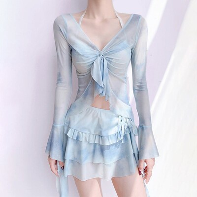 分体泳衣女款高级感2025新y款爆款纯欲风海边度假四件套女士比基
