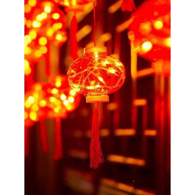新年灯阳笼窗灯笼台装XTX饰户外春节彩灯结婚挂件帘红装饰灯