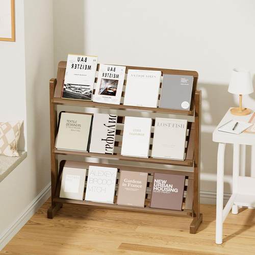 志书架地报刊架书房多层置架客厅超薄杂收纳办公室资料00111落物