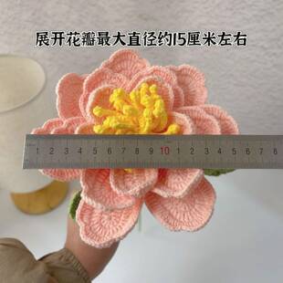 成品手工BIV钩织重工超大牡花丹花束仿真线编毛织送朋友亲母礼物