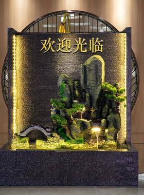 大型关水幕墙屏风家创用LKA客厅玄瀑布外庭院意水户景隔断流水墙