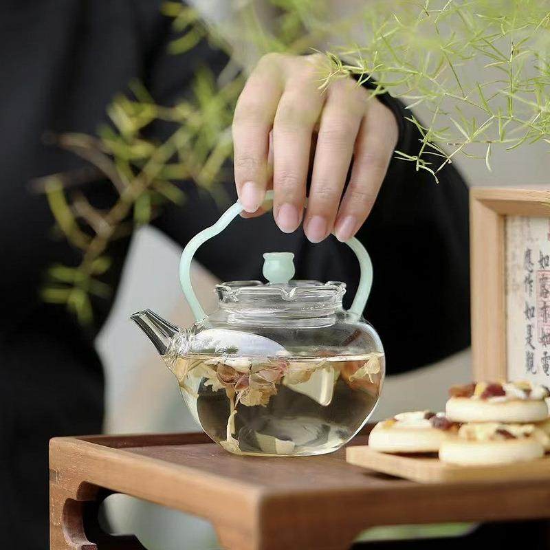 宜室茶话铃提梁壶高兰硅耐热玻璃茶壶壶llxth带过滤硼家用小茶壶