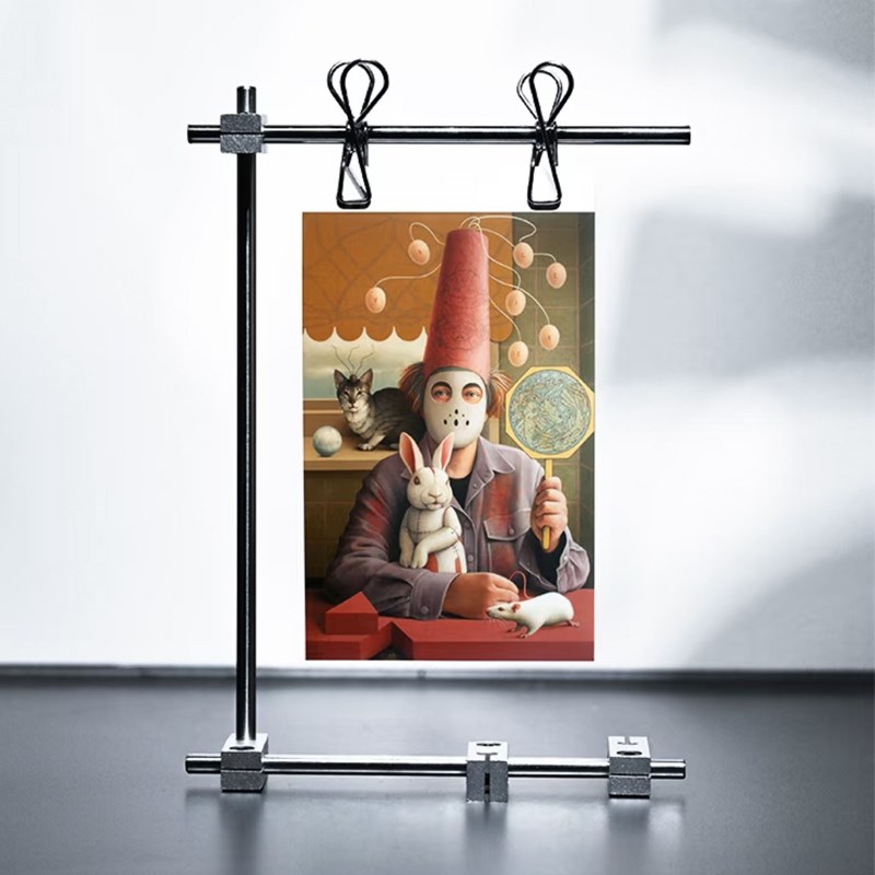 桌面照片架创意艺术桌面照片架光轴相框架相片夹ins照.片夹轻奢架