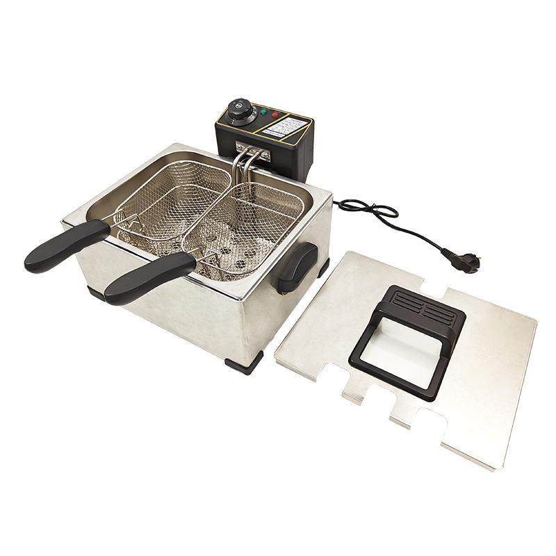 家7.5L带窗带大小缸三炸篮油炸锅商用单用多XWI插种头电炸炉大容