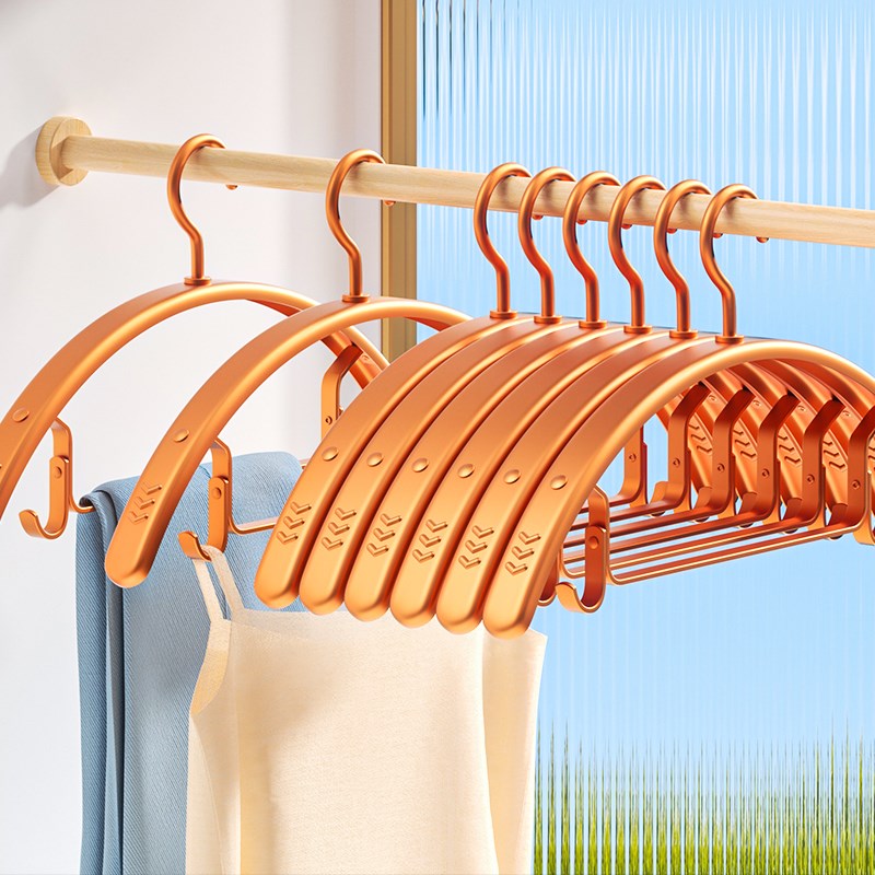 铝合金衣架家用挂衣无痕加w厚高端宽肩防滑衣挂轻奢高级金色衣撑