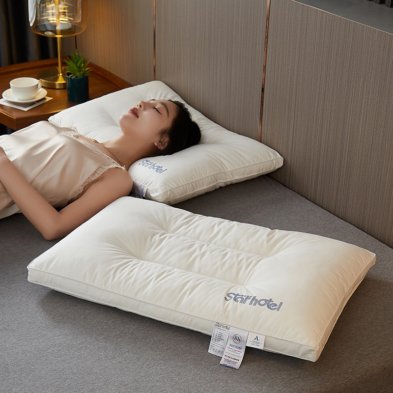 A类纯棉枕头枕芯k家用一对装全棉护颈椎助眠抗菌防螨宿舍低枕头芯