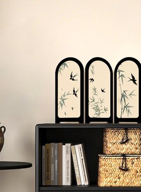 《燕归》中古风花鸟n屏风桌面装饰摆件电视柜创意高级感摆画装饰