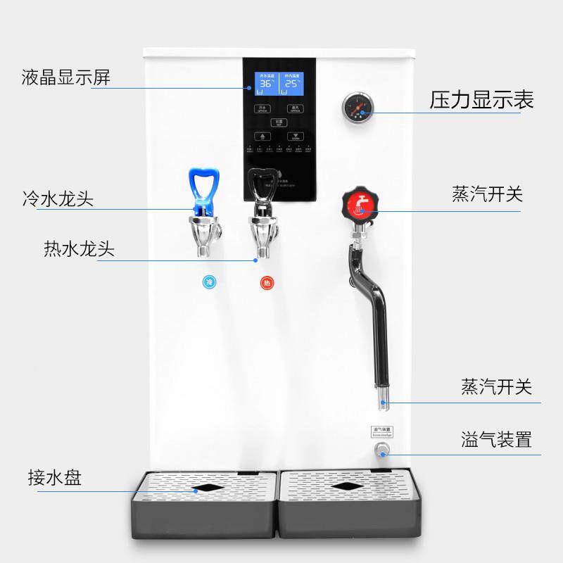 三功能NP3-1双锅炉奶蒸汽水机奶泡机商用全自开动茶店设备全套加