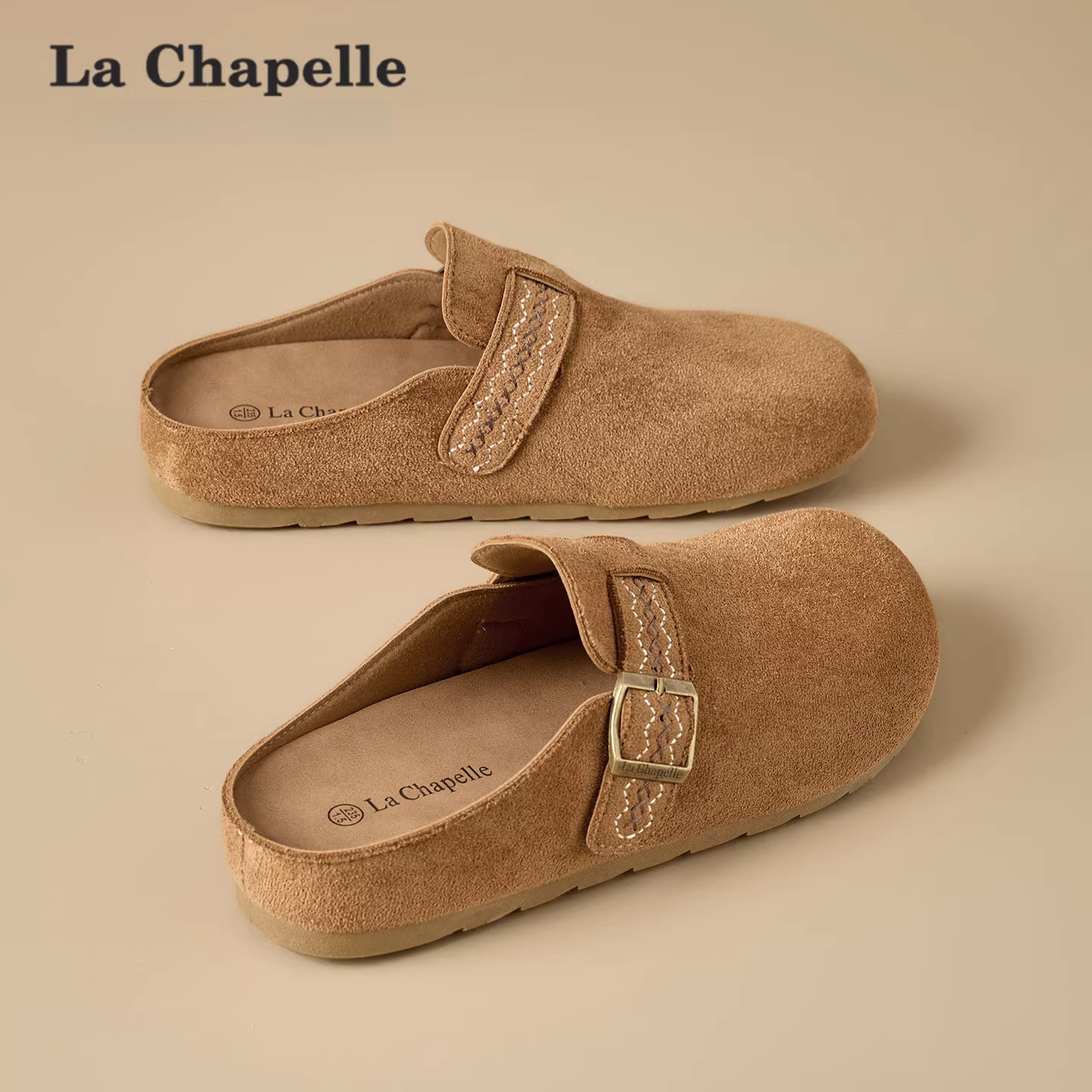 拉夏贝尔勃肯鞋女款2026春季新款平底一脚蹬女鞋软底舒适半拖鞋子,女鞋,勃肯鞋/软木鞋,淘宝优惠券,粉丝福利购,淘宝优惠卷