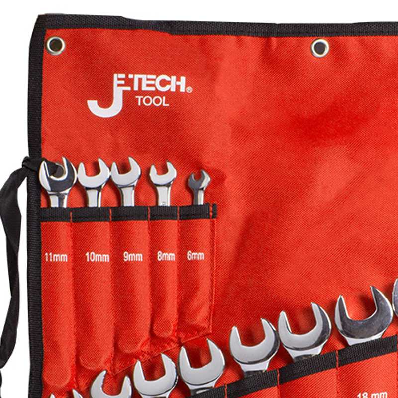 捷科COMF-S15镜抛梅开两用扳手梅花开口扳手组15件套铬钒钢6-24mm