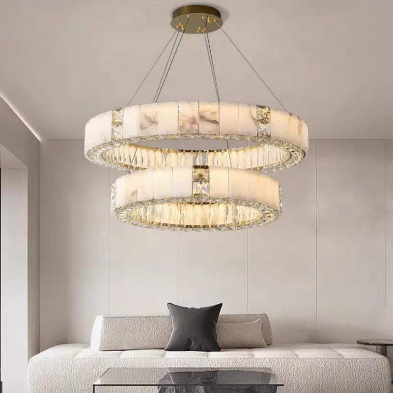 现代简约复式楼大吊灯别墅楼中楼挑空客厅吊灯loft公寓水晶楼梯灯