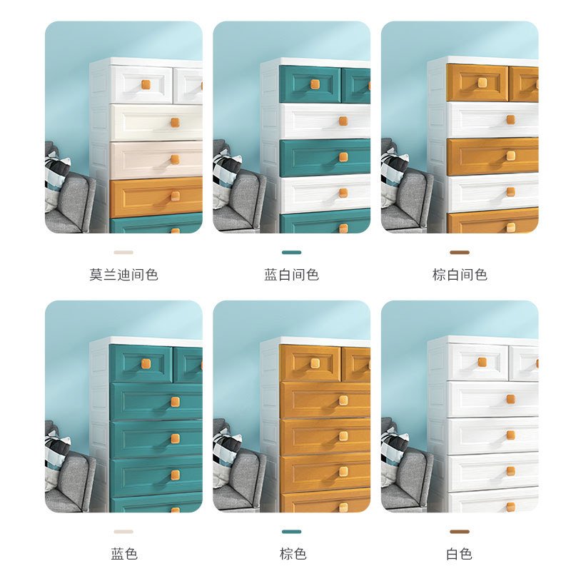 欧式收纳柜子抽屉式收纳箱塑料家用整理五斗柜宝宝衣柜儿童储物柜