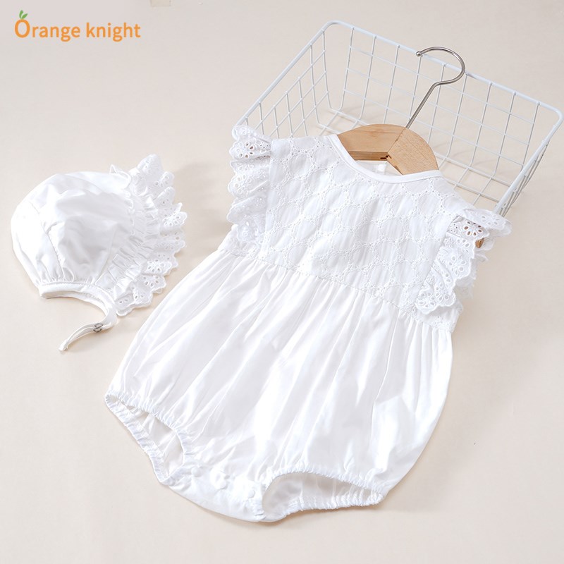 宝宝夏装女新生四个月婴儿哈衣三连帽六韩版五公主连体衣包屁爬服