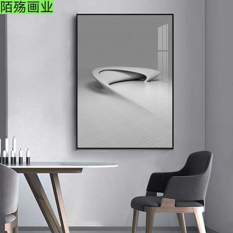 艺术极简挂画 画现代抽象几何玄关背景墙装饰画 画意式高级感立体图片