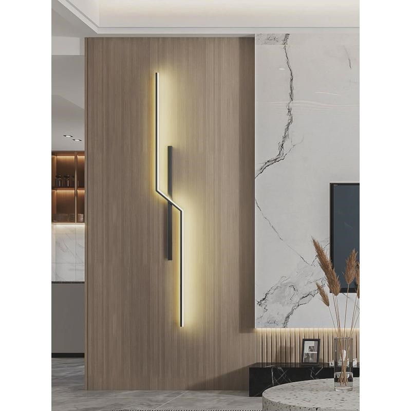 现代简约壁灯免接线格栅壁灯充电极简长条卧室床头客厅背景墙电视