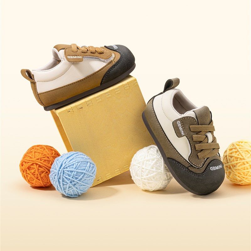 英贝米尼宝宝鞋子秋季防滑软底婴儿单鞋儿童1到3岁新款男童学步鞋
