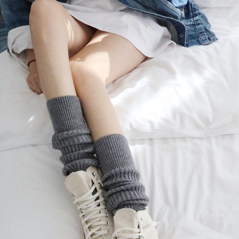2024秋冬坑条加厚踩脚保暖过膝堆堆袜套护腿套过膝长筒靴套护膝