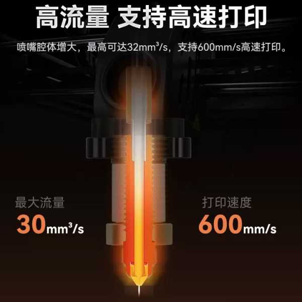 创想K1 Max/K1C喷嘴喉管一体化铬锆铜硬化钢双金属喷头Ender 3V3